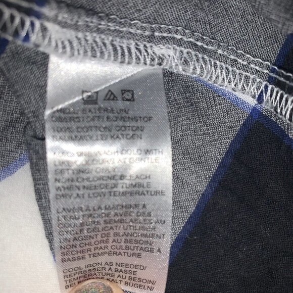 Lord & Taylor Black/White Check Plaid  Button Up Blouse Shirt Size XS - Picture 11 of 11